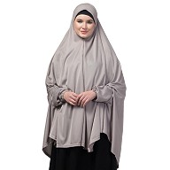 Prayer hijab in stretchable Jersey fabric-Grey